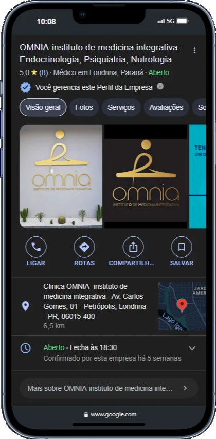 Perfil de OMNIA Medicina Integrativa no Google